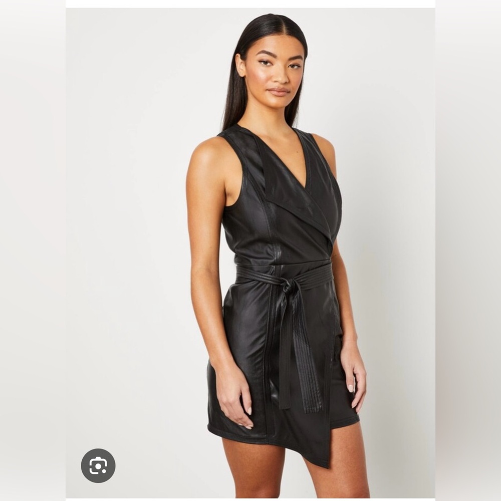 BCBGMAXAZRIA  Dulce Faux Leather Mini Dress